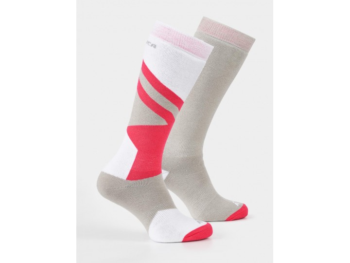 чорапи-NORDICA-MULTISPORTS JUNIOR-2Pairs-Lt.grey/Coral/White
